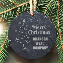 Engraved 4&quot; Christmas Tree Slate Ornament